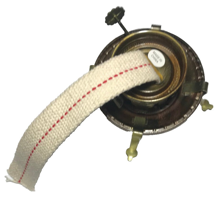 New #2 Antique Brass Finish Oil Kerosene Lamp Burner W/ Wick For 3" Base Chimney - Stone Door Lamps