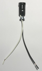 New Phenolic Pigtail E12 Candelabra Socket, 6" Wire Leads, 1/8F Hickey #SO633