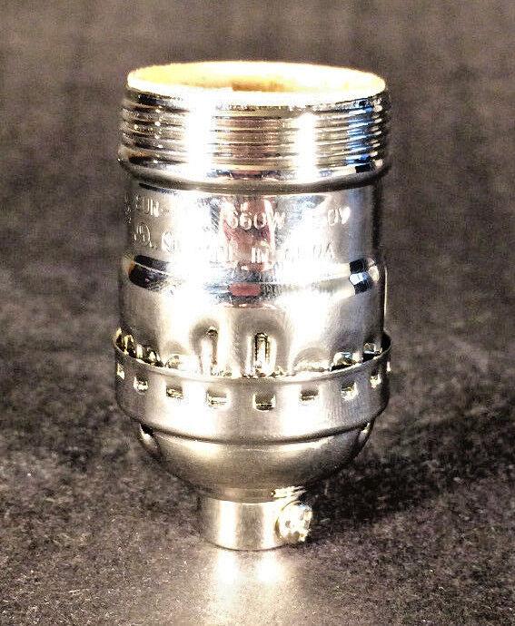 Brass Short Keyless Early Electric Industrial Style Nickel Uno Lamp Socket #290N - Stone Door Lamps