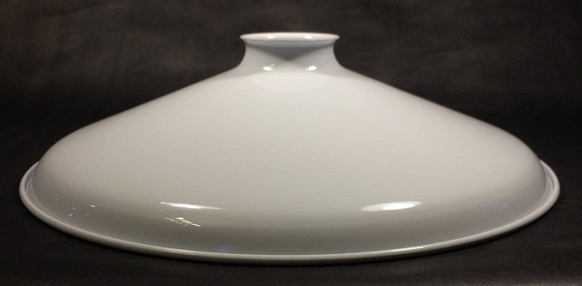 New 12" White Metal Industrial Lamp Shade, Porcelain Enamel Finish, 2 1/4" Fit.