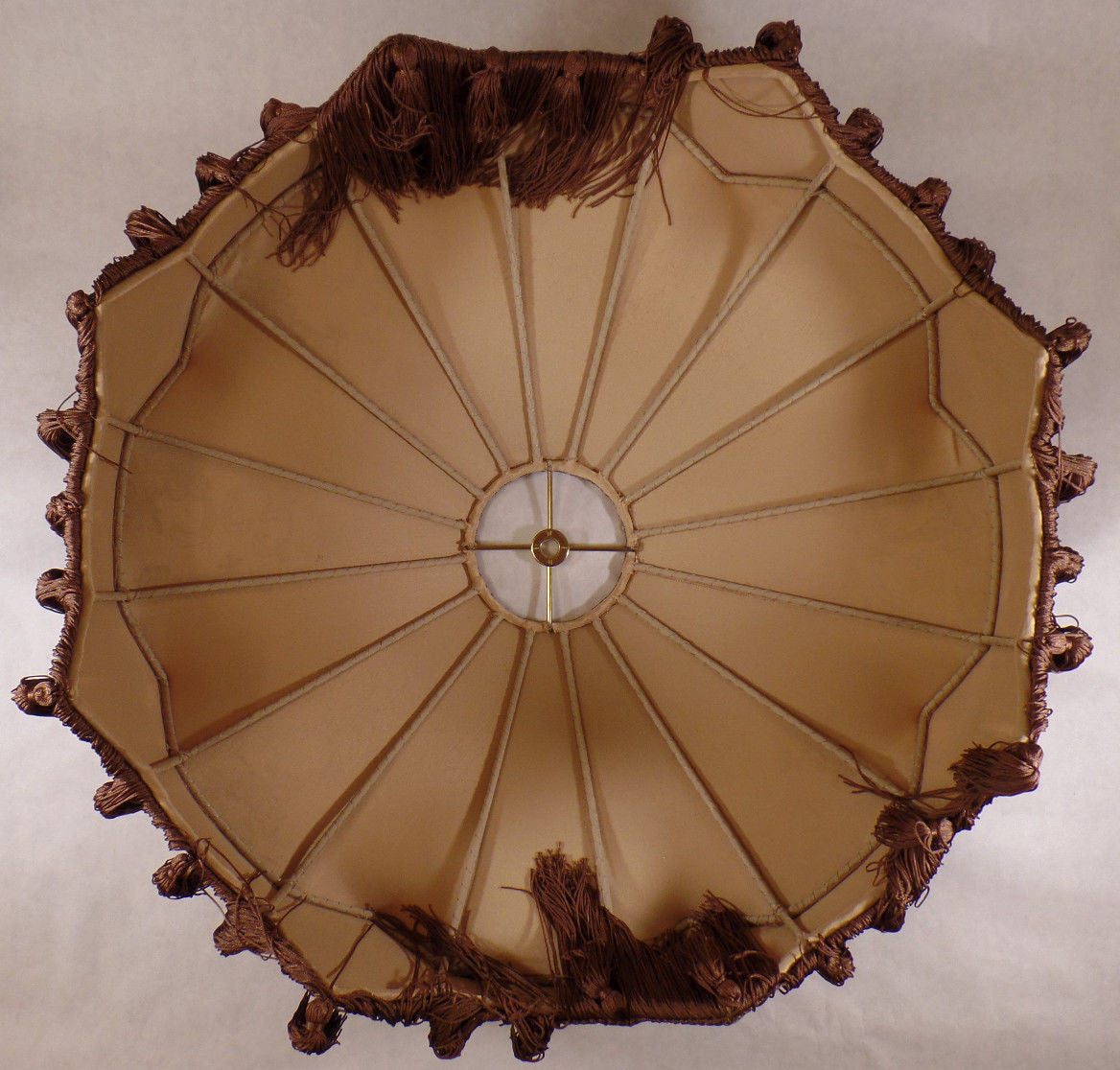 Victorian Softback Floor Lamp Shade w/ Fringe, Tassels, Mocha Brown 807A