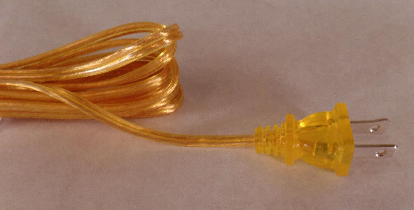 NEW 12' Clear Gold 18/2 Plastic Covered Lamp Cord Plug Set SPT - 1,U.L., #CS722 - Stone Door Lamps