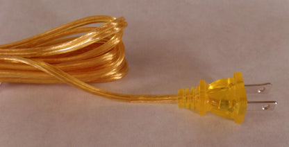 NEW 12' Clear Gold 18/2 Plastic Covered Lamp Cord Plug Set SPT - 1,U.L., #CS722 - Stone Door Lamps