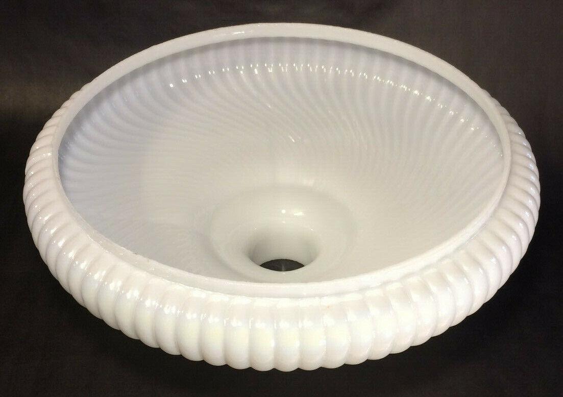 NEW 16" Rib Swirl Opal Torchiere Lamp Shade With Pearl Luster Made in USA TS092