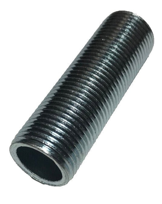 New Seamless 2", 3/8 IP Steel All Thread Zinc Plated Lamp Nipple 5/8" O.D. #341 - Stone Door Lamps
