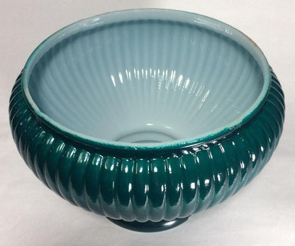 New 7" Dark Green Painted Over Opal Ribbed Student Glass Lamp Shade U.S.A.#7S617 - Stone Door Lamps
