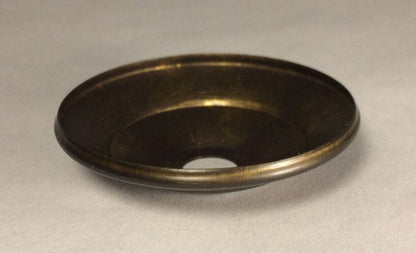 New 2 1/2" Solid Spun Brass Vase Lamp Cap, Vase Plate, Antique Brass Finish 605A - Stone Door Lamps