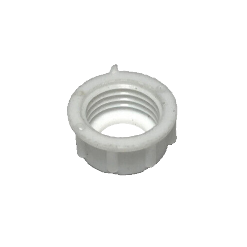 New White Bakelite (Plastic) Lamp Cord Bushing, 1/4F Tap (1/2") #CB906