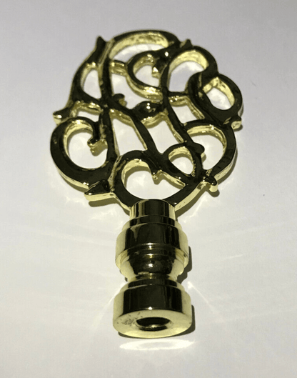 New 3 1/8" Solid Brass Die Cast Lamp Finial, Polished & Lacquered, 1/4 - 27F LF164 - Stone Door Lamps