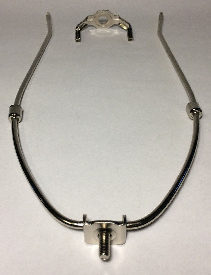 New 13" Nickel Finish Lamp HARP Shade Holder w/Base for Lamp Repair  #HAR65N