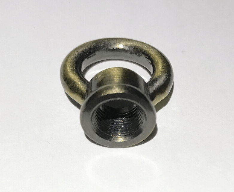 New 1" Cast Brass Loop With Wire Way, Antique Brass Finish 1/8F Tap(3/8") BL954A - Stone Door Lamps