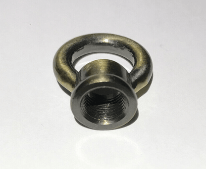New 1" Cast Brass Loop With Wire Way, Antique Brass Finish 1/8F Tap(3/8") BL954A - Stone Door Lamps