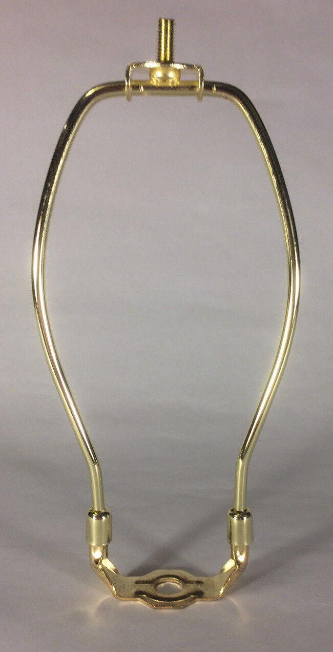 9" Brass Plated Lamp Harp with Base & Protective Coating, regular weight #HAR58 - Stone Door Lamps