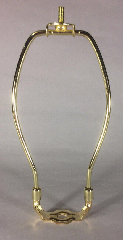 9" Brass Plated Lamp Harp with Base & Protective Coating, regular weight #HAR58 - Stone Door Lamps