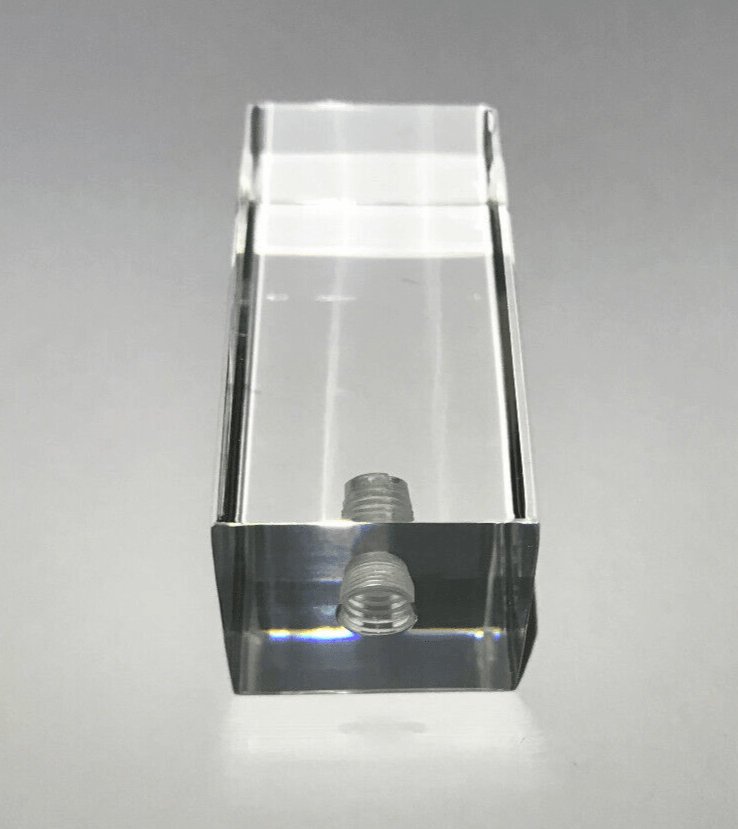 New Clear Acrylic Rectangular Cuboid Lamp Finial, 2 1/16" ht. 1/4 - 27F #LF224 - Stone Door Lamps