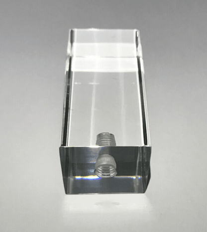 New Clear Acrylic Rectangular Cuboid Lamp Finial, 2 1/16" ht. 1/4 - 27F #LF224 - Stone Door Lamps