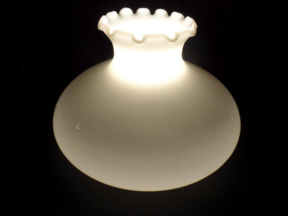 New 10" Opal White Milk Glass Tam - O - Shanter Lamp Shade, Crimped Top, USA, #SH101 - Stone Door Lamps
