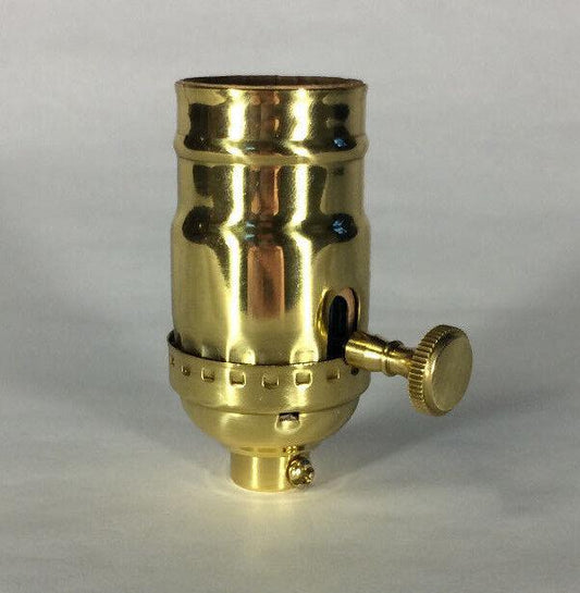 New On/Off Function Solid Brass Industrial Style Turn Knob Lamp Socket #SO274 - Stone Door Lamps