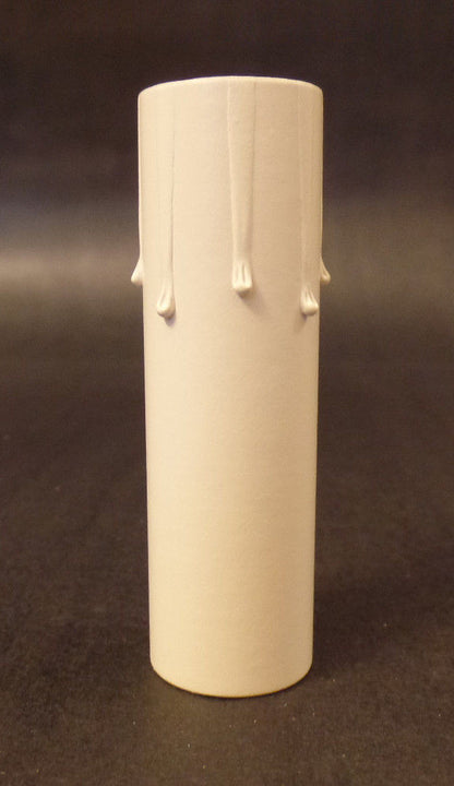 3" Ivory Paper Board Candle Cover w/ Drips Chandelier Lamp Socket, Candelabra