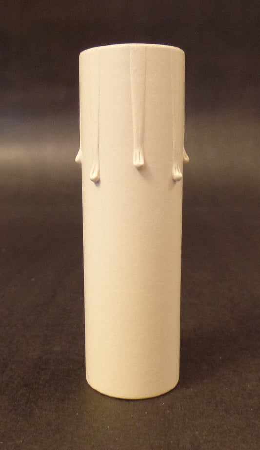 3" Ivory Paper Board Candle Cover w/ Drips Chandelier Lamp Socket, Candelabra