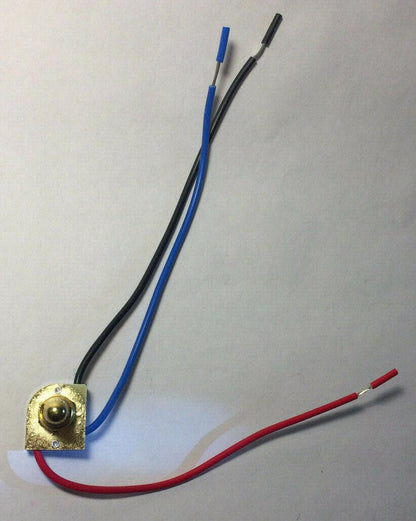 New 3 - Way Brass Rotary Switch, 2 Circuit, 5/8" Shank, 6" Long Wire Leads #RS408 - Stone Door Lamps