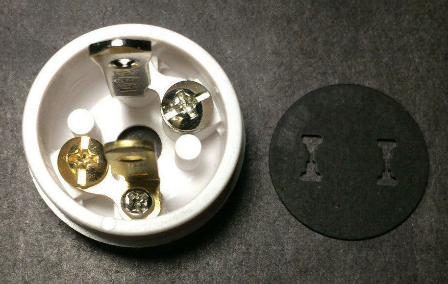 New White Acorn Early Electrical Style Lamp Plug for Antique Lamps + Insulator