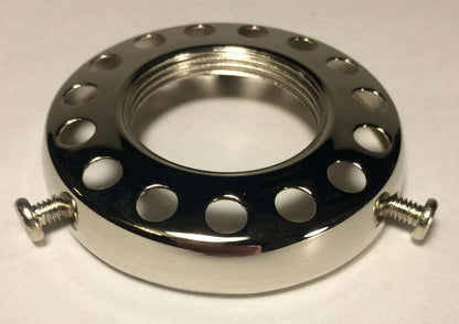 New 2 1/4" Fitter Screw - on Uno - type Brass Shade Holder Nickel Finish #SHH86N - Stone Door Lamps