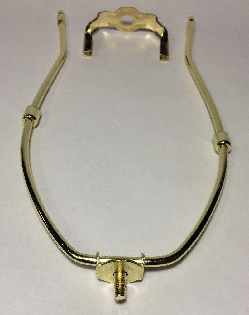 New 11" Brass Lamp HARP Shade Holder w/Base for Lamp Repair, Heavy Duty - Stone Door Lamps