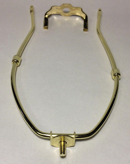 New 11" Brass Lamp HARP Shade Holder w/Base for Lamp Repair, Heavy Duty - Stone Door Lamps
