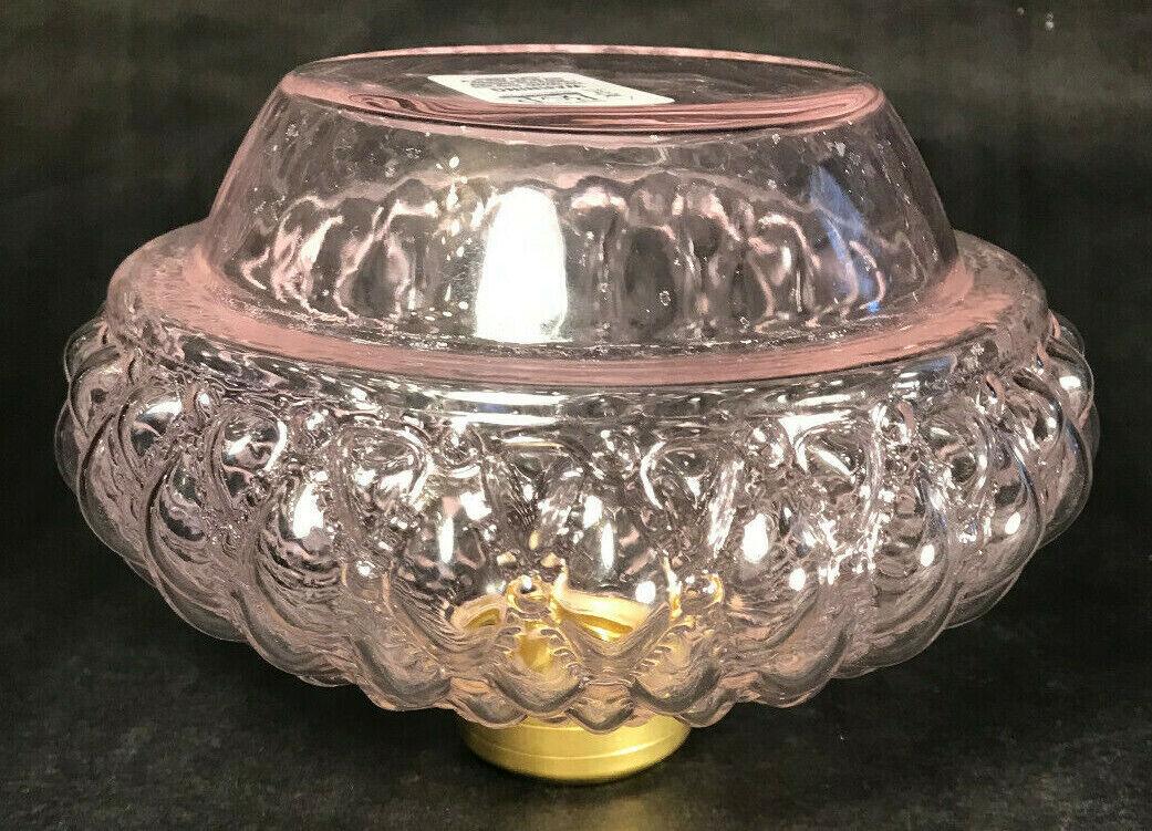 New Pink Crystal Diamond Quilted Glass Bracket Lamp Font w/ #2 Collar, #BF328 - Stone Door Lamps