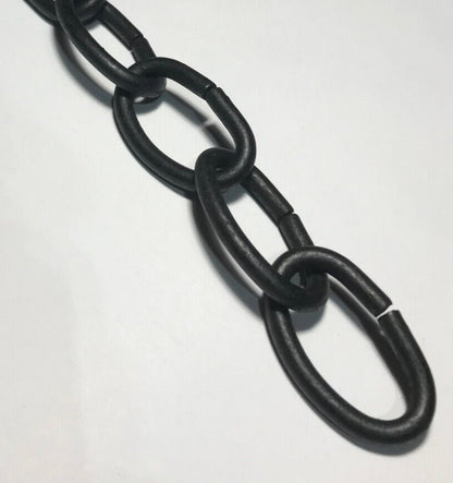 New 3 ft. 5 Gauge Oval Steel Chandelier Fixture Lamp Chain, Satin Black Finish - Stone Door Lamps