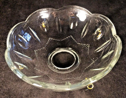 NEW 4" Pressed Glass Round Lamp Prism Chandelier Bobeche w/ 4 Brass Pins #BB914 - Stone Door Lamps