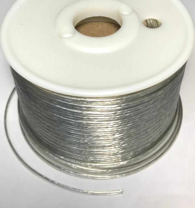 250 ft. 2 Wire Plastic Covered Thin Lamp Cord, Special Purpose 22/2 Clear Silver