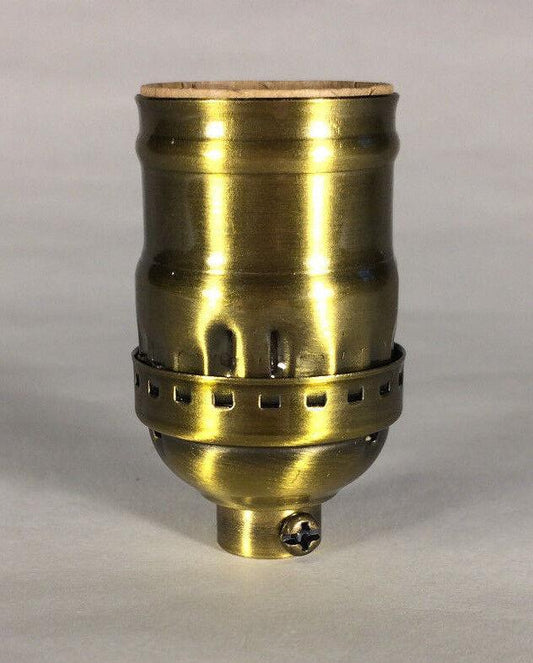 New Antique Brass Short Keyless Lamp Socket Early Electric Industrial Style 291A - Stone Door Lamps