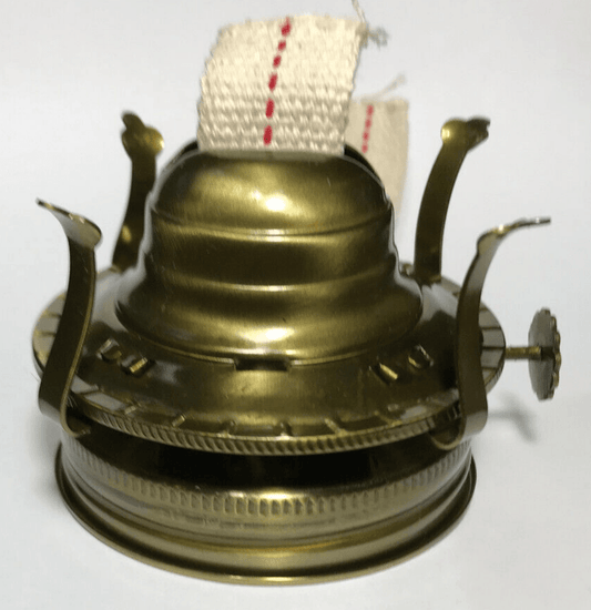 New #2 Antique Brass Mason, Fruit Jar Oil Lamp Burner Adapter With Wick #MB286A - Stone Door Lamps