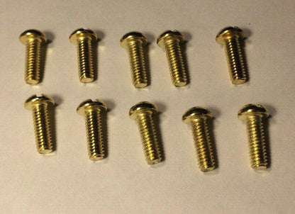 New Lot Of 10 Steel 1/2" Long Brass Plated Finish Canopy Screws 8/32 Thread #885 - Stone Door Lamps