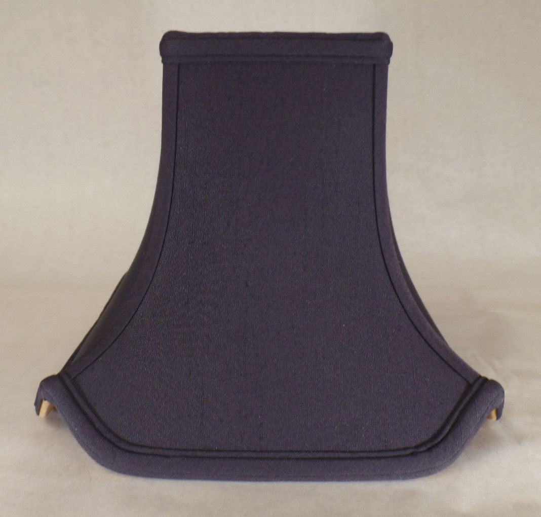 New Tissue Shantung Satin Lamp Shade, Black Pagoda Style, 4 1/2" x 10" x 8 1/4"