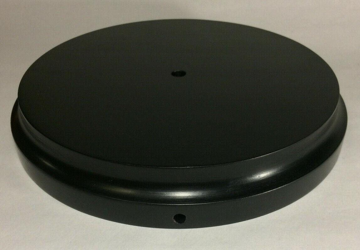 New 9" Modern Style Black Wooden Lamp Base w/ Wire Way Hole, Tapered Edge WB311B - Stone Door Lamps