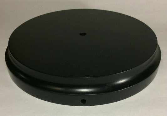 New 9" Modern Style Black Wooden Lamp Base w/ Wire Way Hole, Tapered Edge WB311B - Stone Door Lamps