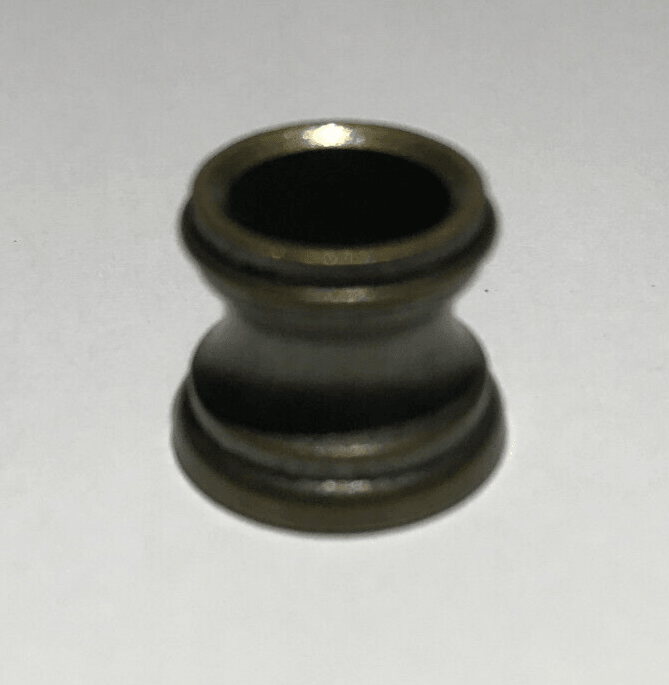 New Turned Brass Lamp Neck, Antique Brass Finish 1/8 IP Slip, 11/16" Ht. #BN949A - Stone Door Lamps