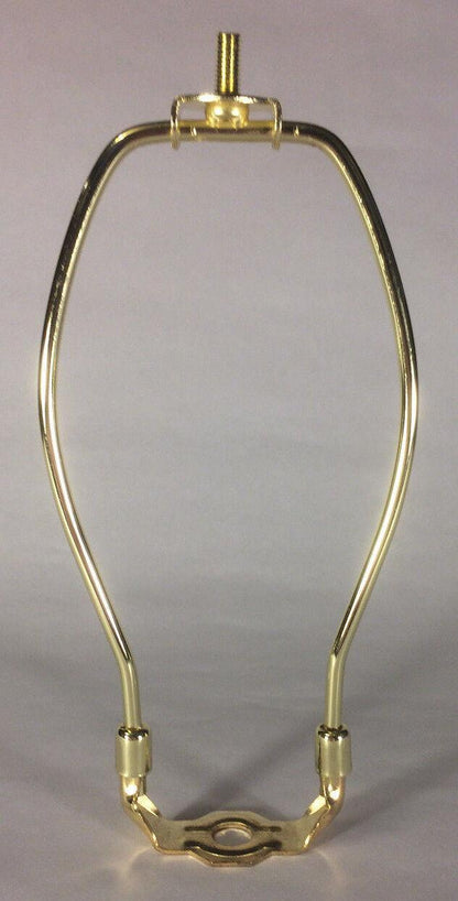 8 1/2" Brass Plated Lamp Harp with Base & Protective Coating, regular weight - Stone Door Lamps