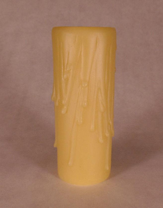NEW 4" Gold PolyBeesWax Chandelier Standard Lamp Candle Cover with DRIPS CC912G - Stone Door Lamps