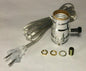 Vintage Table Lamp Rewiring Kit w/ Nickel Plated 3 - Way Socket, Clear Silver Cord - Stone Door Lamps