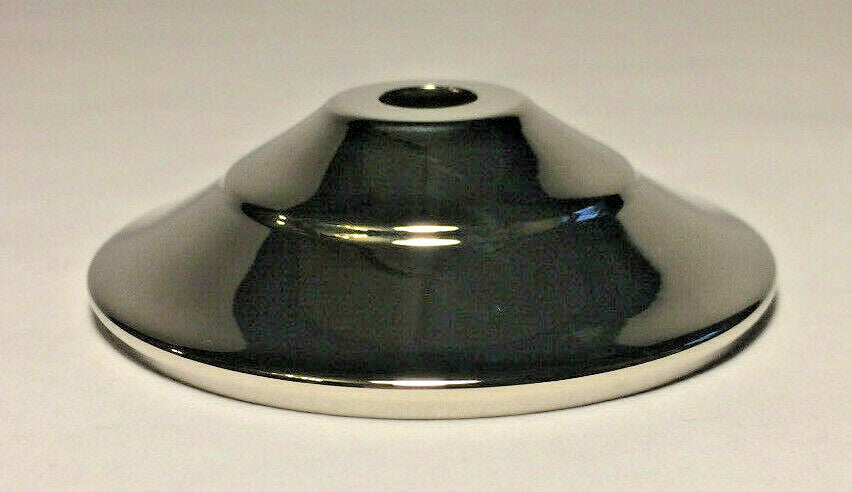 New 3 3/4" Polished Nickel Finish Spun Brass Vase Cap, Lamp Cap, 1/8 IP #VC610N
