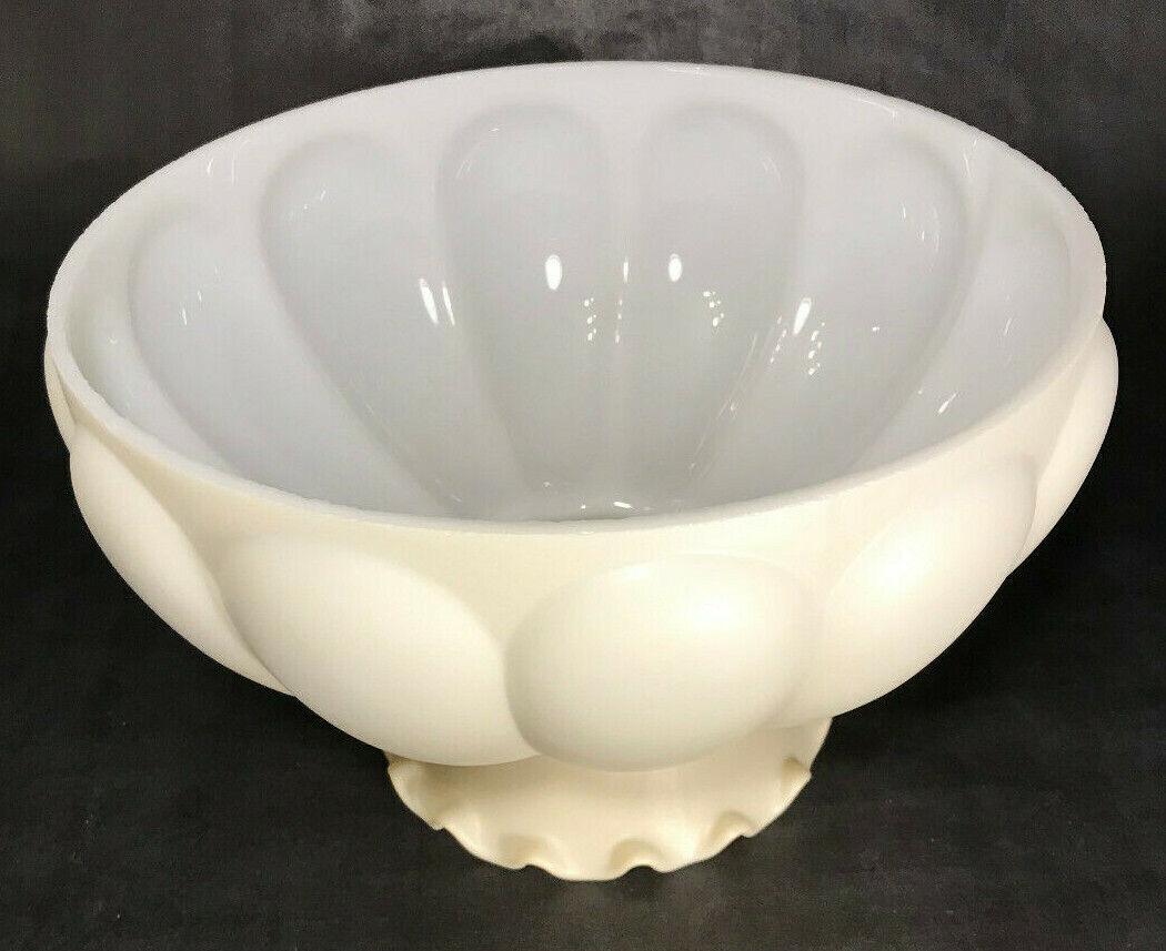 New 10" Opal Melon Glass Student Lamp Shade, Cream Painted Background, Crimp Top - Stone Door Lamps