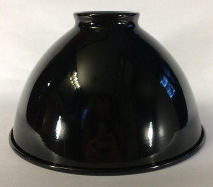 NEW 7 1/16" Metal Dome Lamp Light Shade Pendant Black Porcelain Industrial Style - Stone Door Lamps