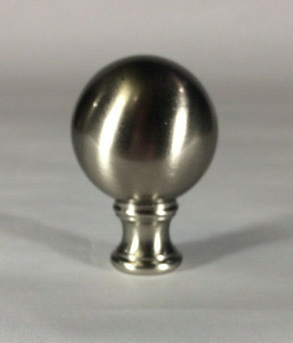New Cast Brass Sphere Lamp Harp Finial With Nickel Finish 1 3/4" ht. LF081N