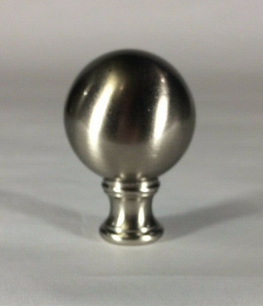 New Cast Brass Sphere Lamp Harp Finial With Nickel Finish 1 3/4" ht. LF081N