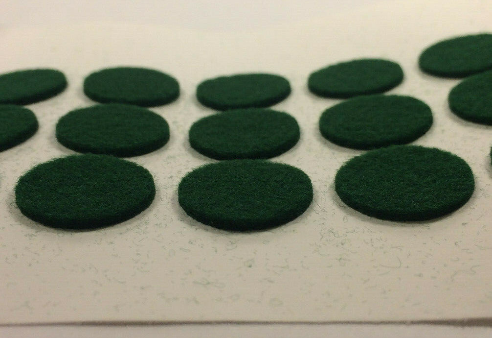 New Lot of 100, 3/4" Green Felt Dots W/ Adhesive Backs For Lamps, Etc. #100GF199