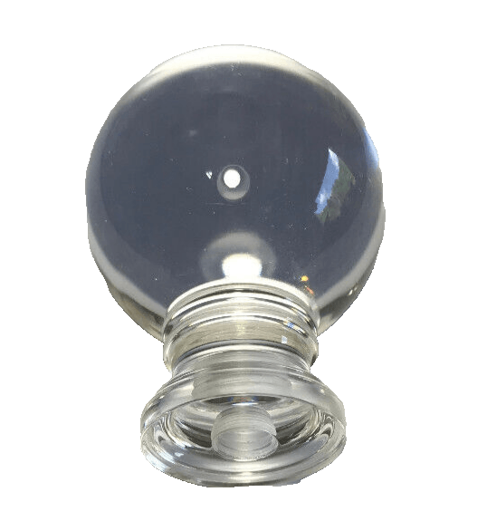 New Clear Acrylic Ball Lamp Harp Finial, 1 3/4" ht. 1/4 - 27F Tap (1/4") #LF390 - Stone Door Lamps